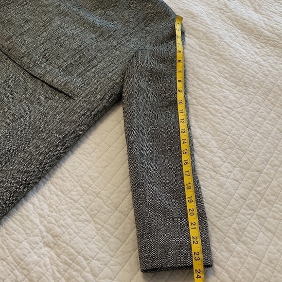 HOBBS LONDON car coat zippered front lined jacket boucle coat grey white size 6 - Picture 13 of 16